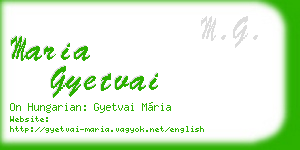 maria gyetvai business card